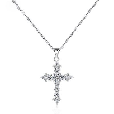 China Environmentally friendly 925 Gold Zirconia Ethiopian Layered Plain Yiwu Silver Cross Set Necklace with Cubic for sale