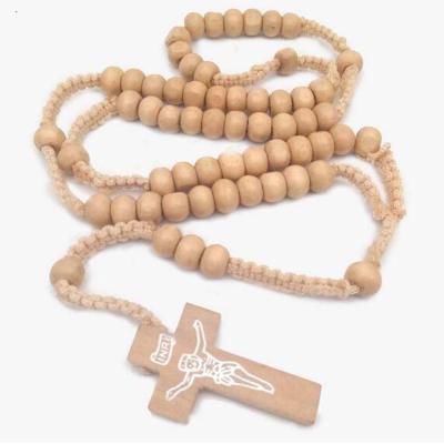 China Environmental Friendly Small Crosses Beads Wooden Wooden Cross Necklace For Necklaces With Necklace for sale