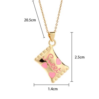 China Hiphop Diamond-studded Crown Gold CZ Heart Diamond Cute Sweet Christmas Pendant Compressed Love Candy Necklace 20G for sale