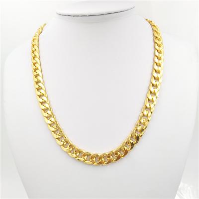 China Hiphop Best Selling 14K 18K Gold Stainless Steel Jewelry Making Artificial Gold Long Chain Necklace for sale