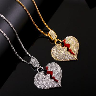 China Environmentally Friendly Zircon Bracelets & Necklaces Jewelry S Zombie Apocalypse Associates Broken Heart Pendant Necklace » for sale