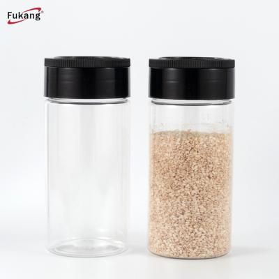 China Empty Clear 120ml Spice Bottle Viable With Flip Top Cap PET Bottles, 120ml Plastic PET Spice Jar, Salt Jar With Sift Lid for sale