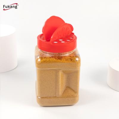 China Sustainable Clear Empty Plastic Spice Bottles 500ml PET Salt Shaker Spice Jar for sale