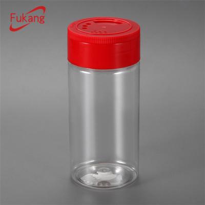 China Viable Clear Plastic PET Spice Jar Pepper Container With Flip Cap for sale