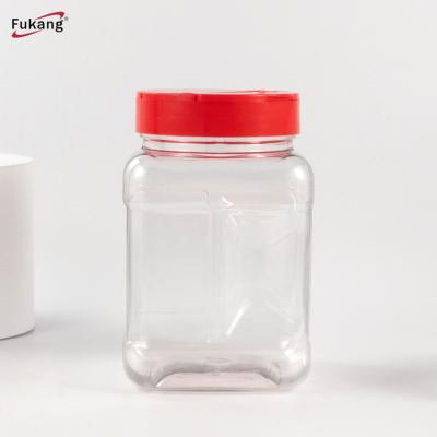 China Food Grade 500ml Sustainable High Quality Square Free Sample Plastic Salt Containers Spice Jar for sale