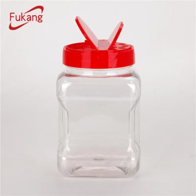 China Plastic Canned Food 500ml Square Salt Bottle , Protein Pepper Shakers Shake for sale