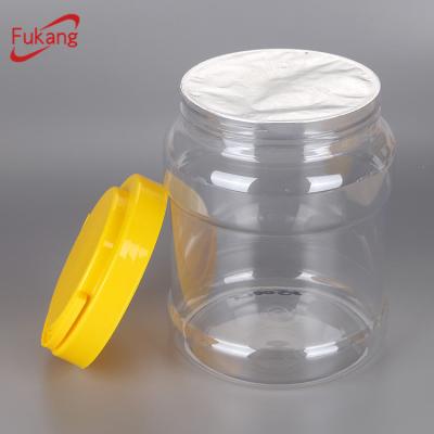 China 3.5 liter transparent plastic food big cookie jars with handle lid, 3500ml CHOOSE large ginger jars on sale for sale