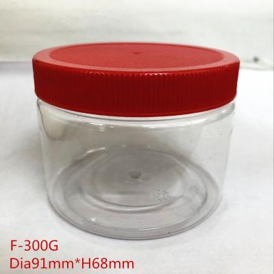 China 300ml Food Wide-mouth PET Bottle , Clear Empty Plastic Jars With Lids for sale