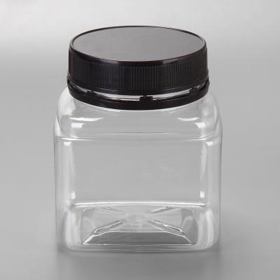 China 250ml Food Square PET Aromatic Plastic Bottle , PET Perfume Clear Plastic Jar Car Plastic Container Custom Design Lovely Cap for sale