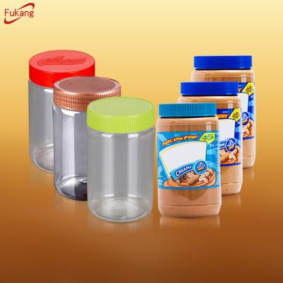 China 450ml Pet Food/Candy Grocery Bottles Transparent Sealing Plastic Cookie Jar for sale