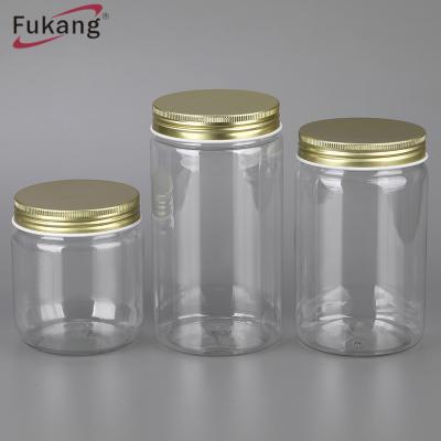 China Wholesale Round 15oz Tall Clear Food Spice Candy Plastic Jars And Containers With Lids For Storage for sale