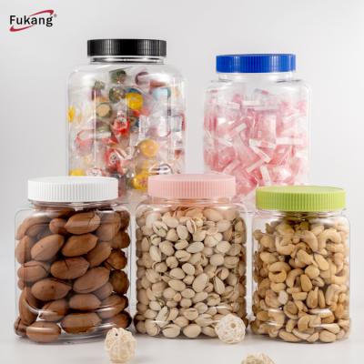 China Screw Lid 5000ml Plastic Container 5 Liter Big Plastic Jar For Candy Cookie Packaging for sale