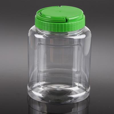 China 1200ml airtight plastic food pickle jars, 1.2L clear food storage containers, empty plastic jars for dry seeds wholesale for sale