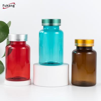 China 150cc Medicine Supplement Amber Bottle Container With Flip Top Cap , Plastic Pet Vitamin Bottles Factory for sale