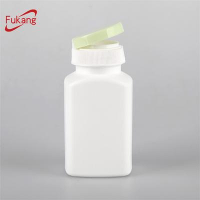 China Medicine 120ml HDPE Plastic Bottle , Plastic Flip Cap Bottle Square Bottle for sale