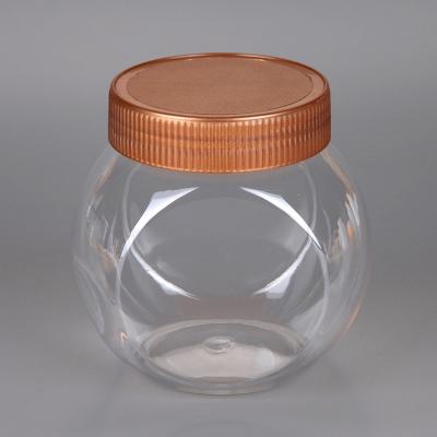 China Clear Round Ball Shape Candy Plastic Candy Jar Food Grade 500ml PET Jar for sale