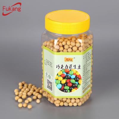 China 800ml hexagonal plastic food jars for merchandise, decoration clear plastic container, empty candy jars wholesale for sale