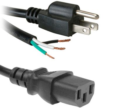 China Home Appliance 10A 250V 3 Pin Plug Power Cable USA Extension AC Power Cord For Hairdryer/Computer/Laptop for sale