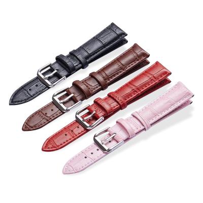 China Clock Factory Wholesale 18mm 20mm 22mm Crocodile Pattern Leather Replacement Wrist Strap, Bamboo Pattern Cowhide Leather Watch Band for sale