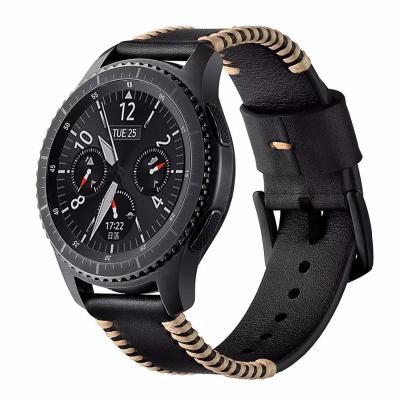 China For Samsung Luxury Style Strap 22mm Wrist Band Genuine Leather Strap For Samsung Gear S3 Classic Frontier For Samsung Watch Strap 46mm for sale