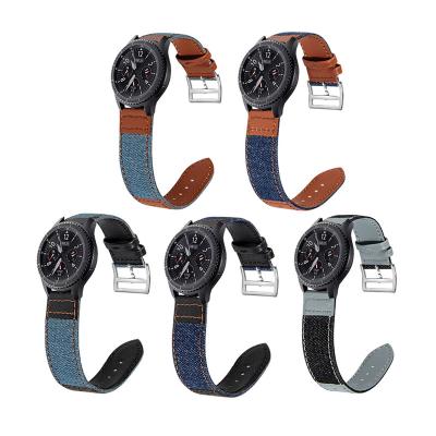 China Leather Cowboy For Samsung Gear Fit 2 Watch Band 22mm Watch Band Leather For Samsung Galaxy Watch 3 Strap for sale