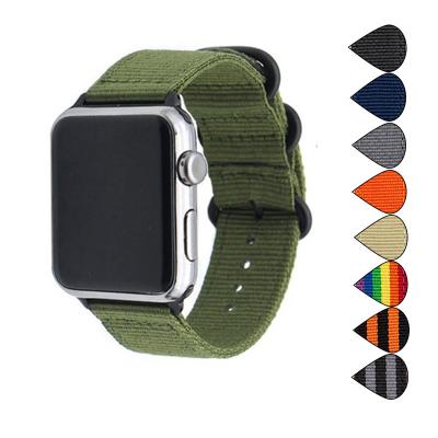 China For Apple Watch Series 5 4 3 2 1 Compatible Customized For Apple Watch Bands 42mm Watch Band Canvas Replacement Breathable 44mm Nylon Watch Band for sale