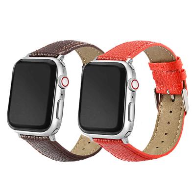 China Leather wrist strap for apple watch straps 44mm 38mm 42mm for apple watch 40mm leather watch band for apple watch 5 4 3 2 1 for sale