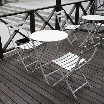 China Small Round Tray Folding Side Outdoor Modern Frame Table and Steel Tube Coffee Table Steel Metal Chairs Garden Picnic Furniture Powder-Coated for sale