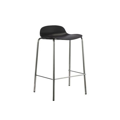 China Industrial Modern Plastic Spoon Stool Metal Frame Metal Seat PP Bar Stool Spoon Stool Leisure Kitchen Bar Stool High Chair Modern Plastic Spoon Stool for sale