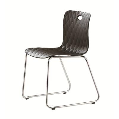 China Executive Chair Lichang Metal Frame Folded PP Seat Office Chair Weightlessness Canteen Cafe Chair for sale