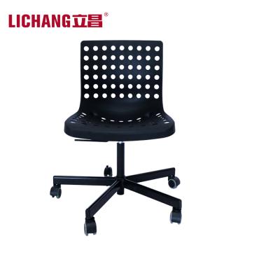 China Low Factory Price Adjustable (Height) Direct Arm Less Office Plastic Chair With Five Wheel XRB-084-B for sale