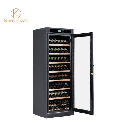 China LED Light Wooden Rack Freestanding Wine Cooler Cabinet Low Noise High Capacity for sale