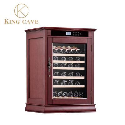 China Adjustable Shelves Custom Built Wine Coolers Solid Oak Wood For Wine Bottle Displays for sale