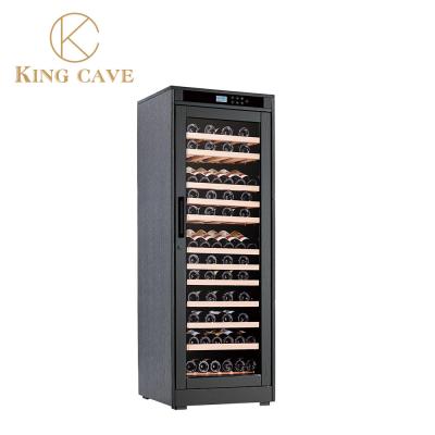 China Safe Protection Lock And LED Lights Wine Cooler Cabinet With Embraco Compressor for sale