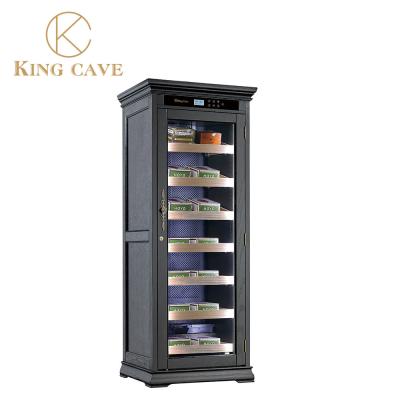 China Luxury Wine Cooler Cigar Cabinet With With Cedar Wood Tray for sale