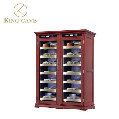 China Dual Zone Automatic Humidification Electric Cigar Cooler Humidor With Locker for sale