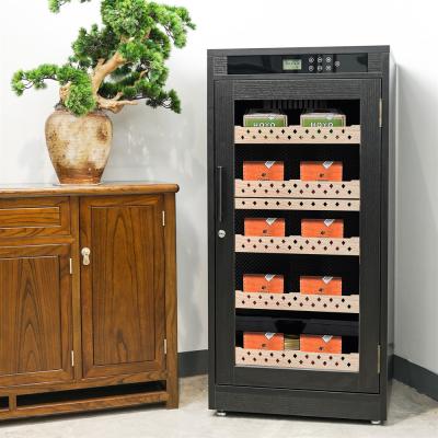 China Digital Precision Climate Control Black Wood Cigar Cooler Humidor for sale