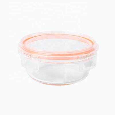 China Freshness Preservation Baby Food Container Microwave Glass Round Glass Food Container For Baby for sale