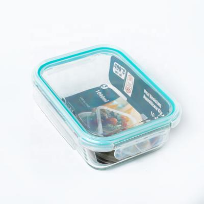 China Freshness Keeping Glass Food Bento Container Pyrex Airtight Lid Bento Glass Food Box With Competitive Price for sale