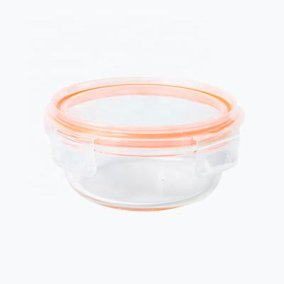 China Eco-Friendly Glass Box Freshness Preservation Borosilicate Round Portable Glass Bowl for sale