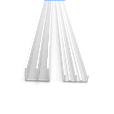 China Anti-mildew Extrusion PVC Profiles Plastic Sliding Door Rail Track E Shaped for Sliding Panels Tube Used in Glass, Acrylic Board for sale