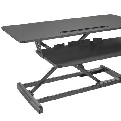 China Modern 2 Tier Laptop Stand Desk Fits Dual Monitors Fender Riser Standing Desk Converter for sale