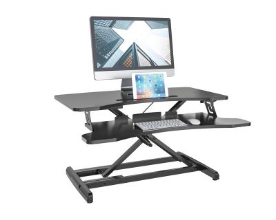 China Modern Ergonomic Pneumatic Adjustable Height Laptop and Computer Desk Position Desk Converter for sale