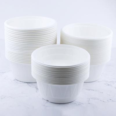 China Eco Friendly Disposable Bagasse Round Salad Bowl Refrigerator Safe Arc Soup Bowl Disposable 100% Biodegradable for sale