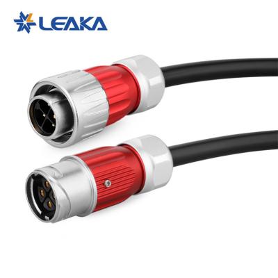 China IP65 IP67 Industrial Power Lug Connector Male Plug And Receptacle 4 Pin Female Power Cable Connector for sale