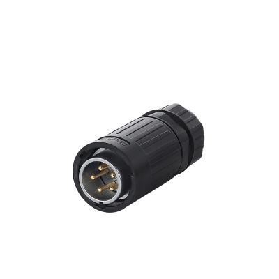 China Power LED Cast With Electrical Cable IP67 Male Female Panel Mounted M20 4pin Circular Connector for sale