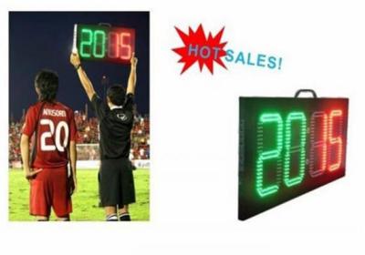 China Digital Number 2 Color LED Soccer Substitution Board 2 Side IP62 Light Weight for sale