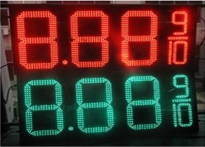 China 20'' Red / green color LED Gas Station Sign for Fuel advertising Petrol , 8000nits Brightness for sale