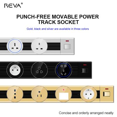 China Mobile Way Switch Power Sliding Socket Panel REVA Desktop Socket Surface Mounted Kitchen Socket Power EU UK Switch 001 for sale