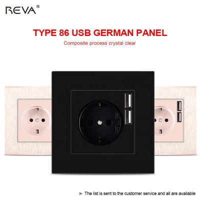 China UK Black Reva Panel USB Socket 16a France Hong Kong, Macao & Taiwan European International Residential/Multi-Purpose Switch for sale